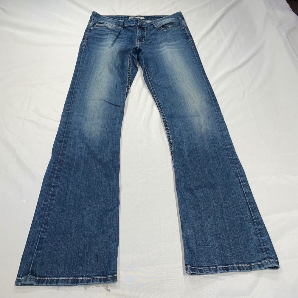 BKE Dakota Bootcut Jeans Womens 28L Medium Wash Stretch Denim Long Inseam 33.5